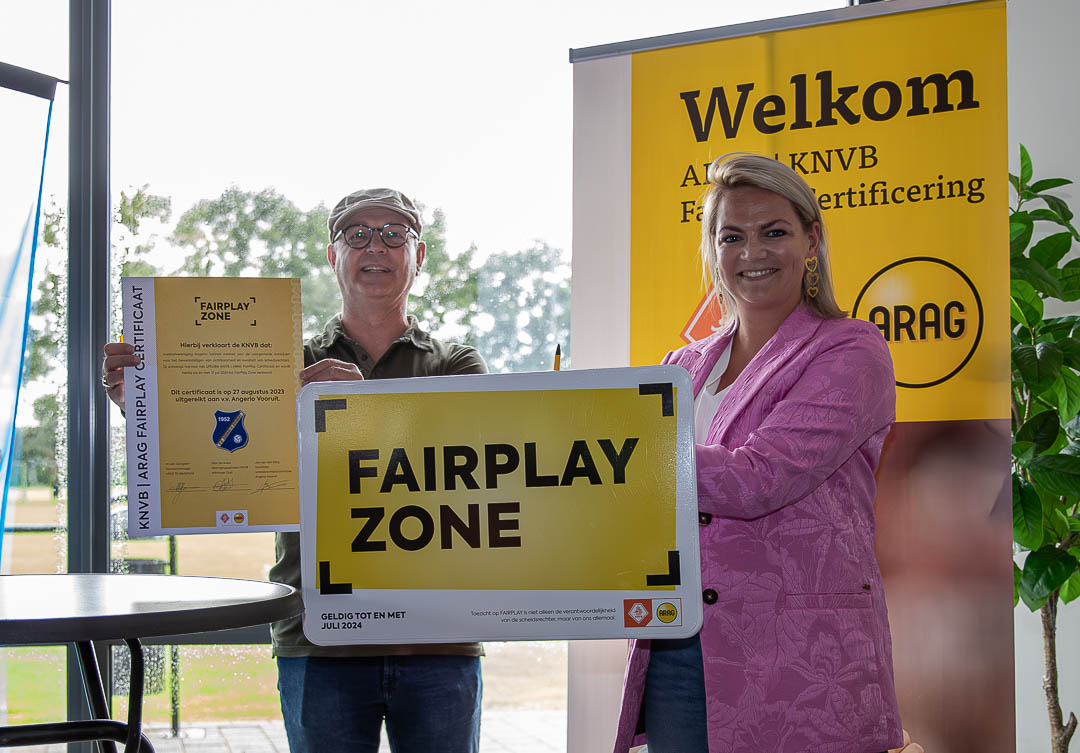 Angerlo Vooruit ontvangt het KNVB|ARAG Fairplay certificaat